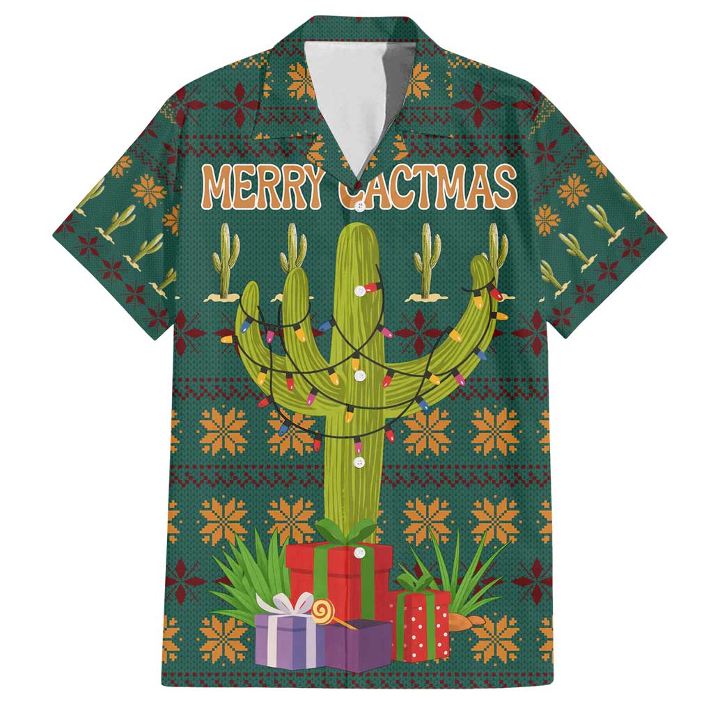 Cactus Gifts Christmas Family Matching Tank Maxi Dress and Hawaiian Shirt Xmas Holiday Patterns - Wonder Print Shop