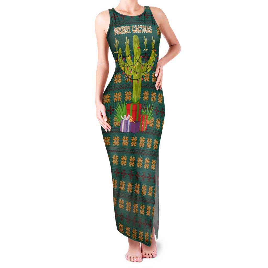 Cactus Gifts Christmas Family Matching Tank Maxi Dress and Hawaiian Shirt Xmas Holiday Patterns - Wonder Print Shop