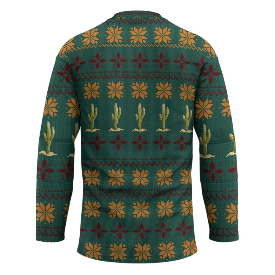 Cactus Gifts Christmas Hockey Jersey Xmas Holiday Patterns - Wonder Print Shop