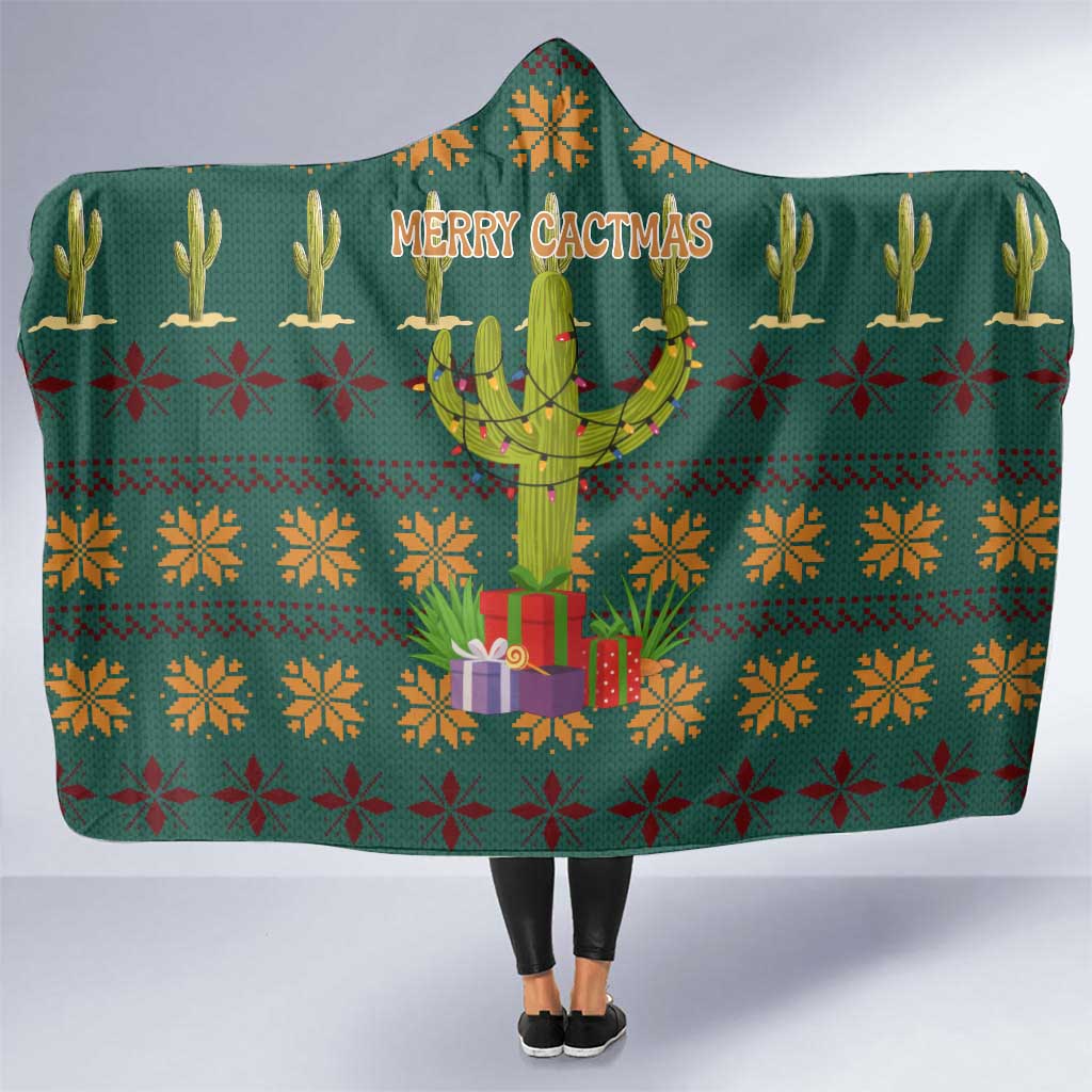 Cactus Gifts Christmas Hooded Blanket Xmas Holiday Patterns - Wonder Print Shop