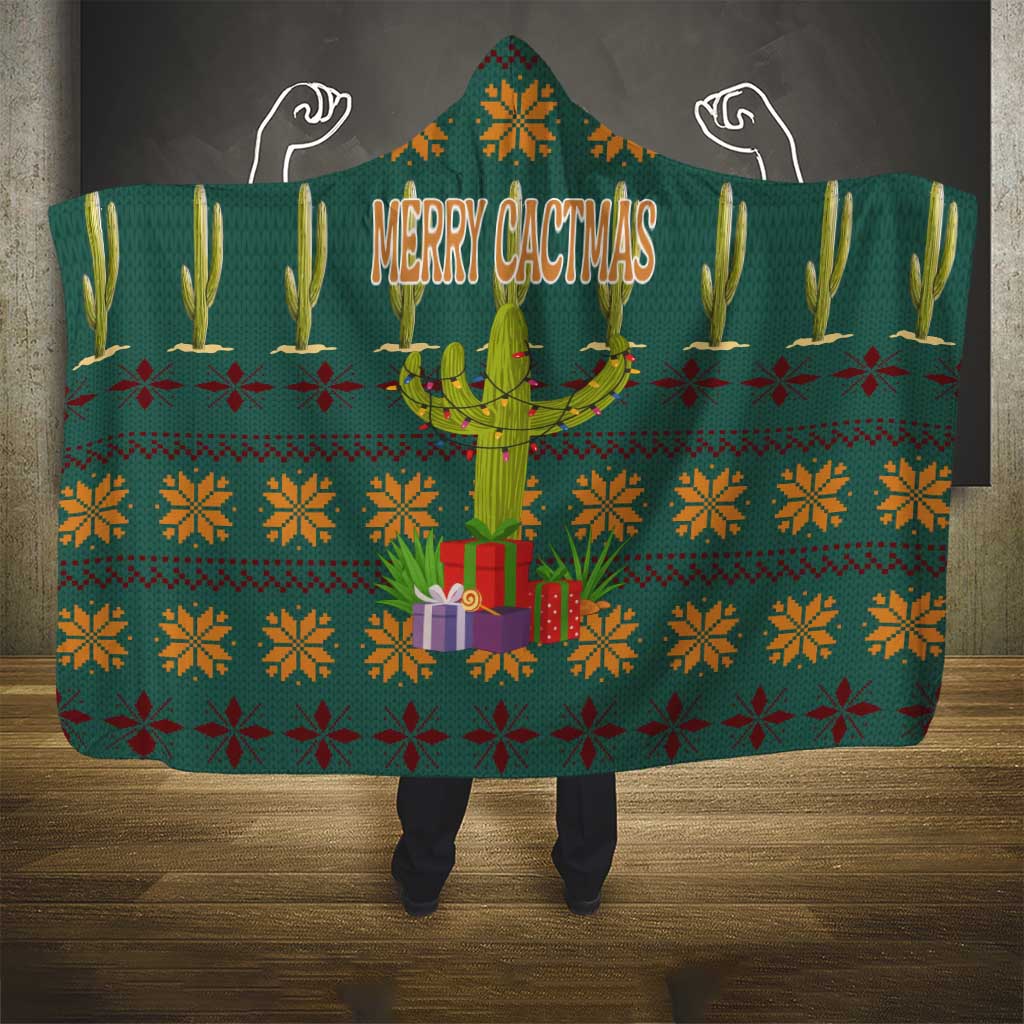 Cactus Gifts Christmas Hooded Blanket Xmas Holiday Patterns - Wonder Print Shop