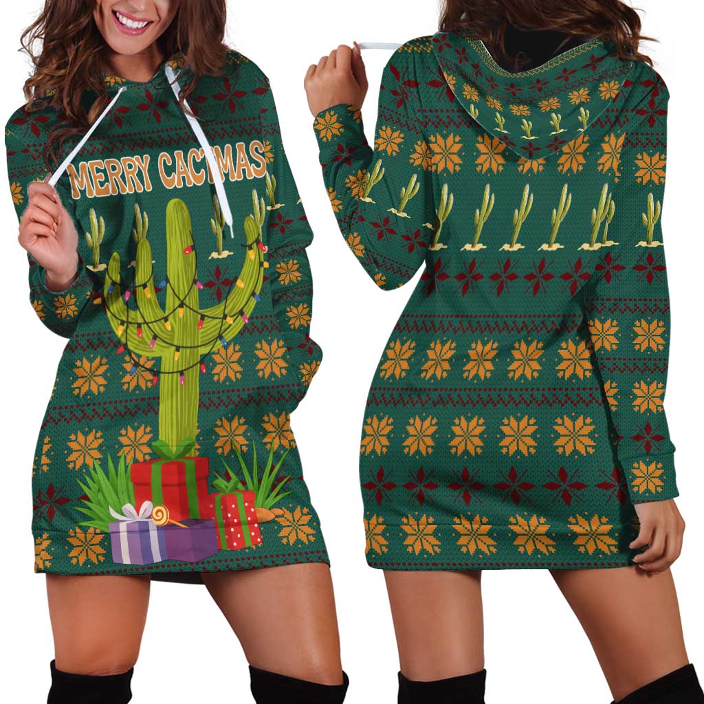 Cactus Gifts Christmas Hoodie Dress Xmas Holiday Patterns - Wonder Print Shop
