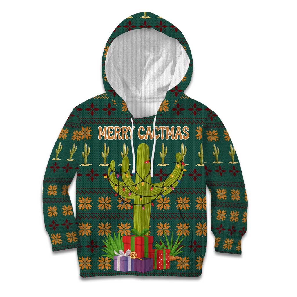 Cactus Gifts Christmas Kid Hoodie Xmas Holiday Patterns - Wonder Print Shop