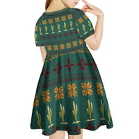 Cactus Gifts Christmas Kid Short Sleeve Dress Xmas Holiday Patterns - Wonder Print Shop
