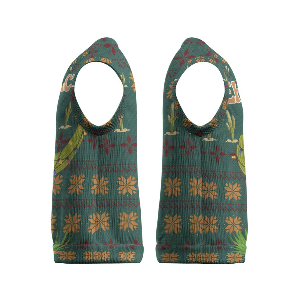 Cactus Gifts Christmas Knitted V-Neck Vest Xmas Holiday Patterns - Wonder Print Shop