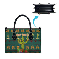 Cactus Gifts Christmas Leather Bag Xmas Holiday Patterns - Wonder Print Shop