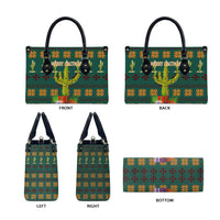 Cactus Gifts Christmas Leather Bag Xmas Holiday Patterns - Wonder Print Shop