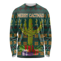 Cactus Gifts Christmas Long Sleeve Shirt Xmas Holiday Patterns - Wonder Print Shop