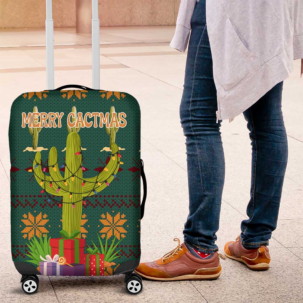 Cactus Gifts Christmas Luggage Cover Xmas Holiday Patterns - Wonder Print Shop