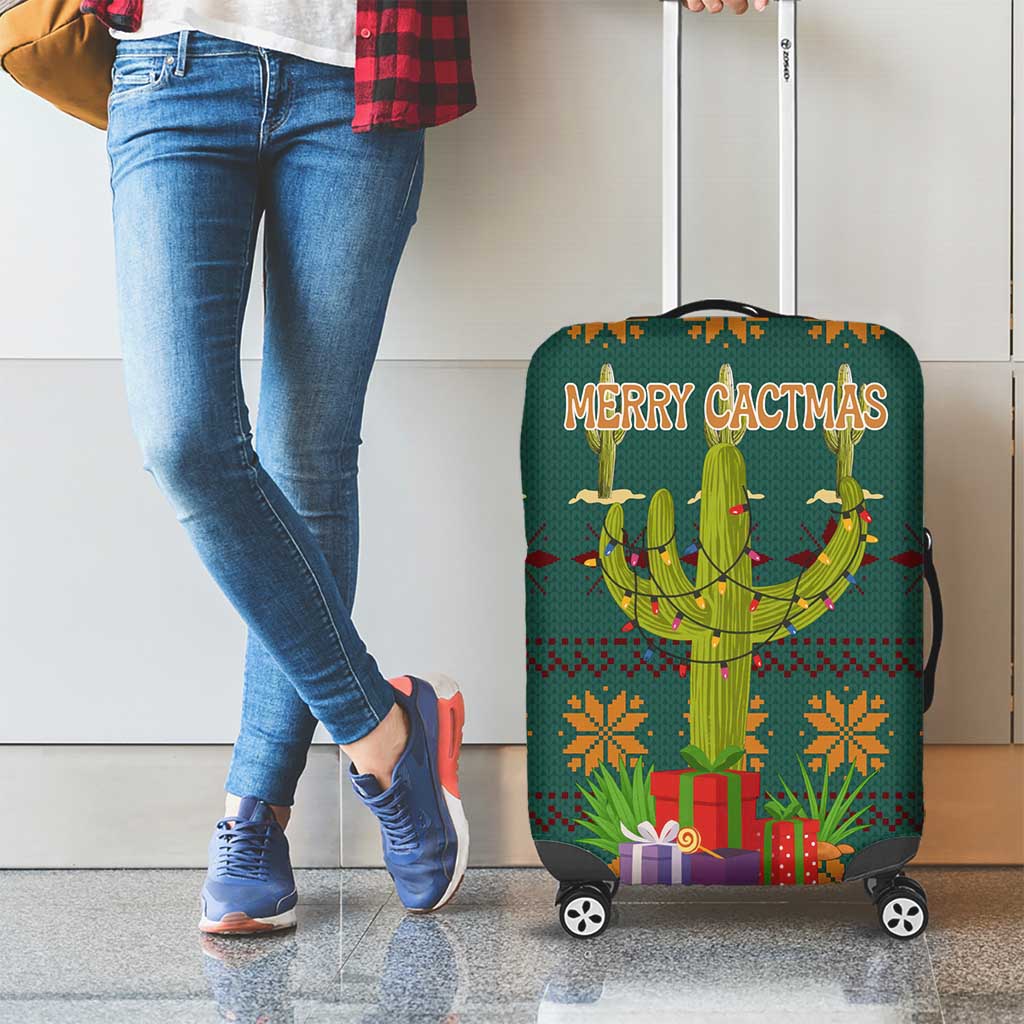 Cactus Gifts Christmas Luggage Cover Xmas Holiday Patterns - Wonder Print Shop