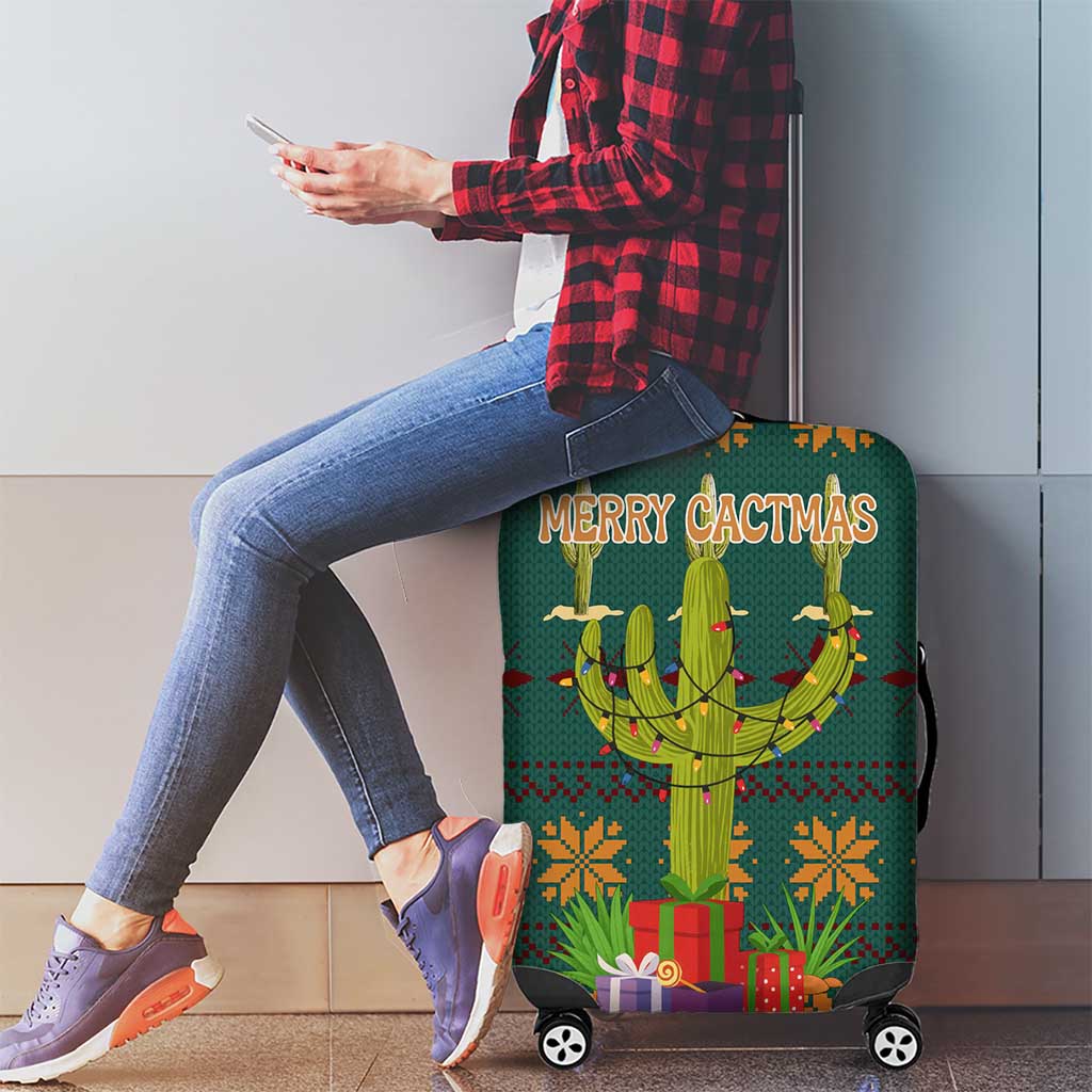 Cactus Gifts Christmas Luggage Cover Xmas Holiday Patterns - Wonder Print Shop