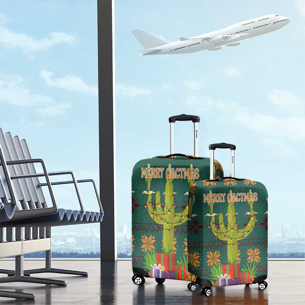 Cactus Gifts Christmas Luggage Cover Xmas Holiday Patterns - Wonder Print Shop