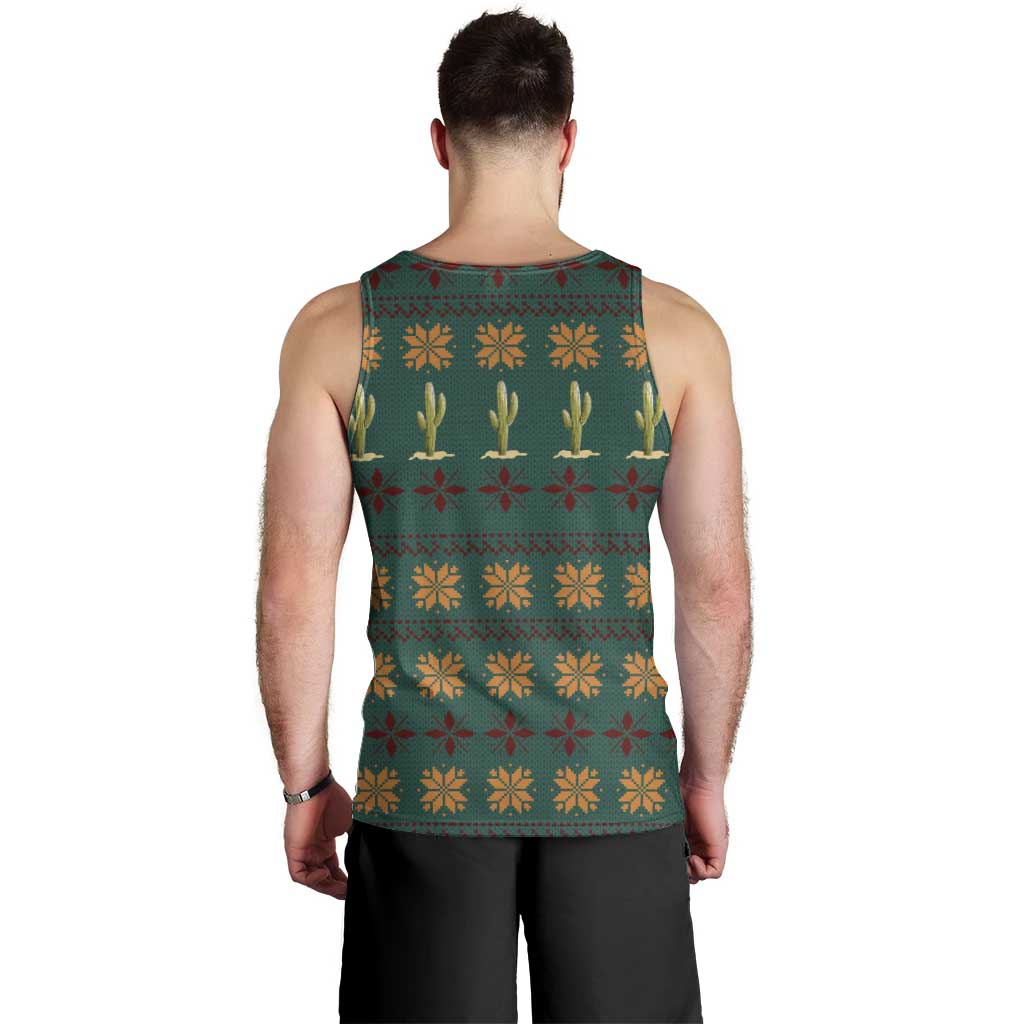 Cactus Gifts Christmas Men Tank Top Xmas Holiday Patterns - Wonder Print Shop
