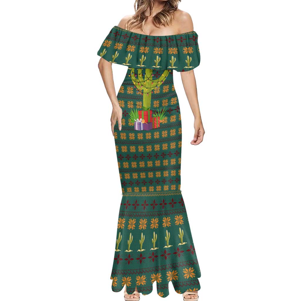 Cactus Gifts Christmas Mermaid Dress Xmas Holiday Patterns - Wonder Print Shop