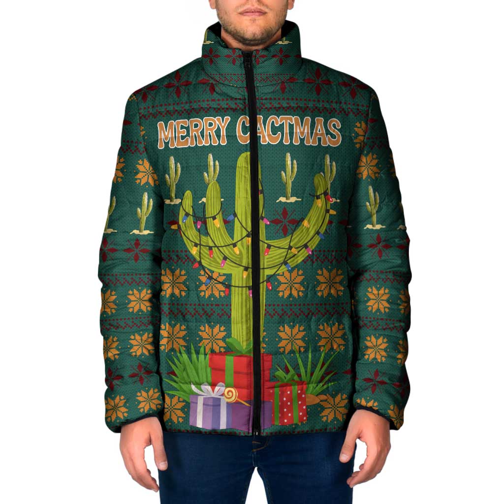 Cactus Gifts Christmas Padded Jacket Xmas Holiday Patterns - Wonder Print Shop