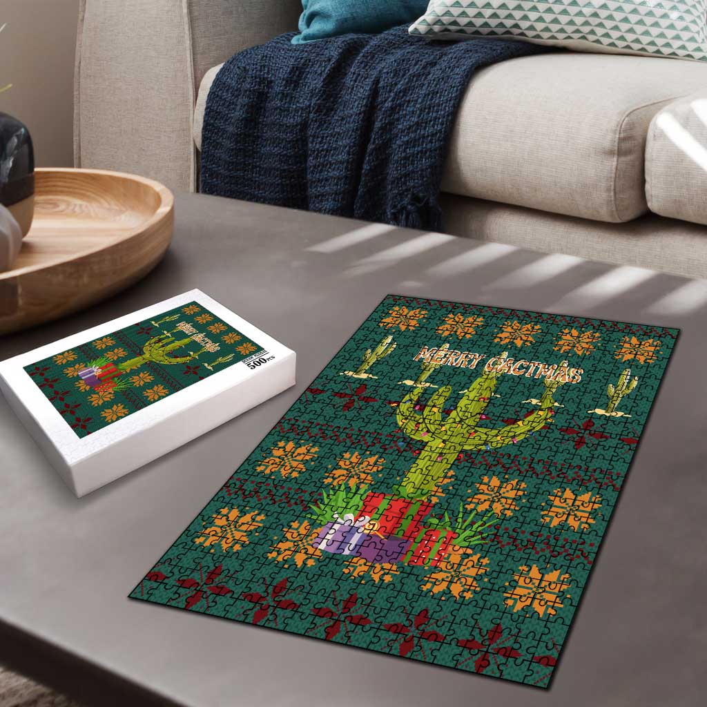 Cactus Gifts Christmas Puzzle Xmas Holiday Patterns - Wonder Print Shop