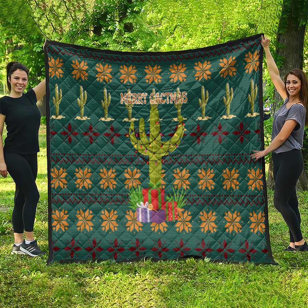 Cactus Gifts Christmas Quilt Xmas Holiday Patterns - Wonder Print Shop
