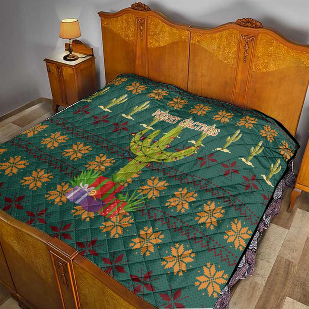 Cactus Gifts Christmas Quilt Xmas Holiday Patterns - Wonder Print Shop