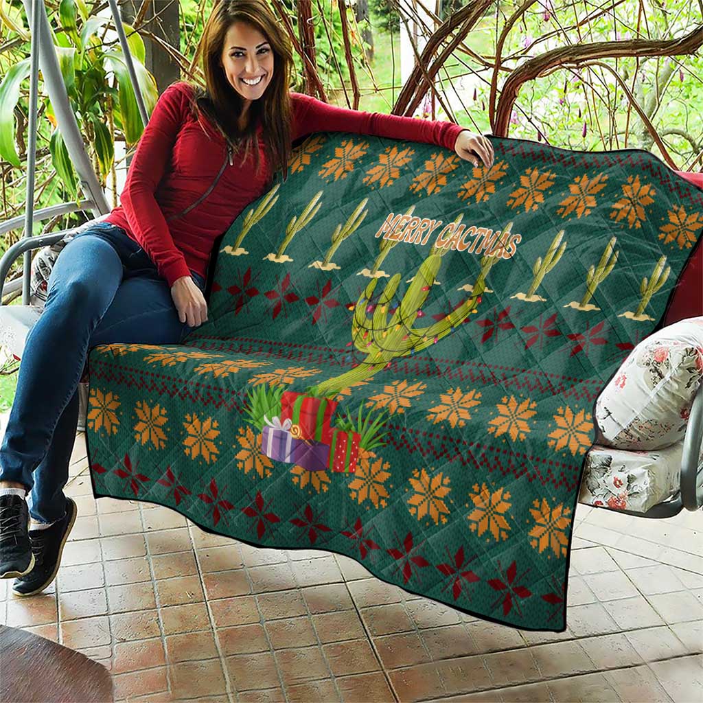 Cactus Gifts Christmas Quilt Xmas Holiday Patterns - Wonder Print Shop