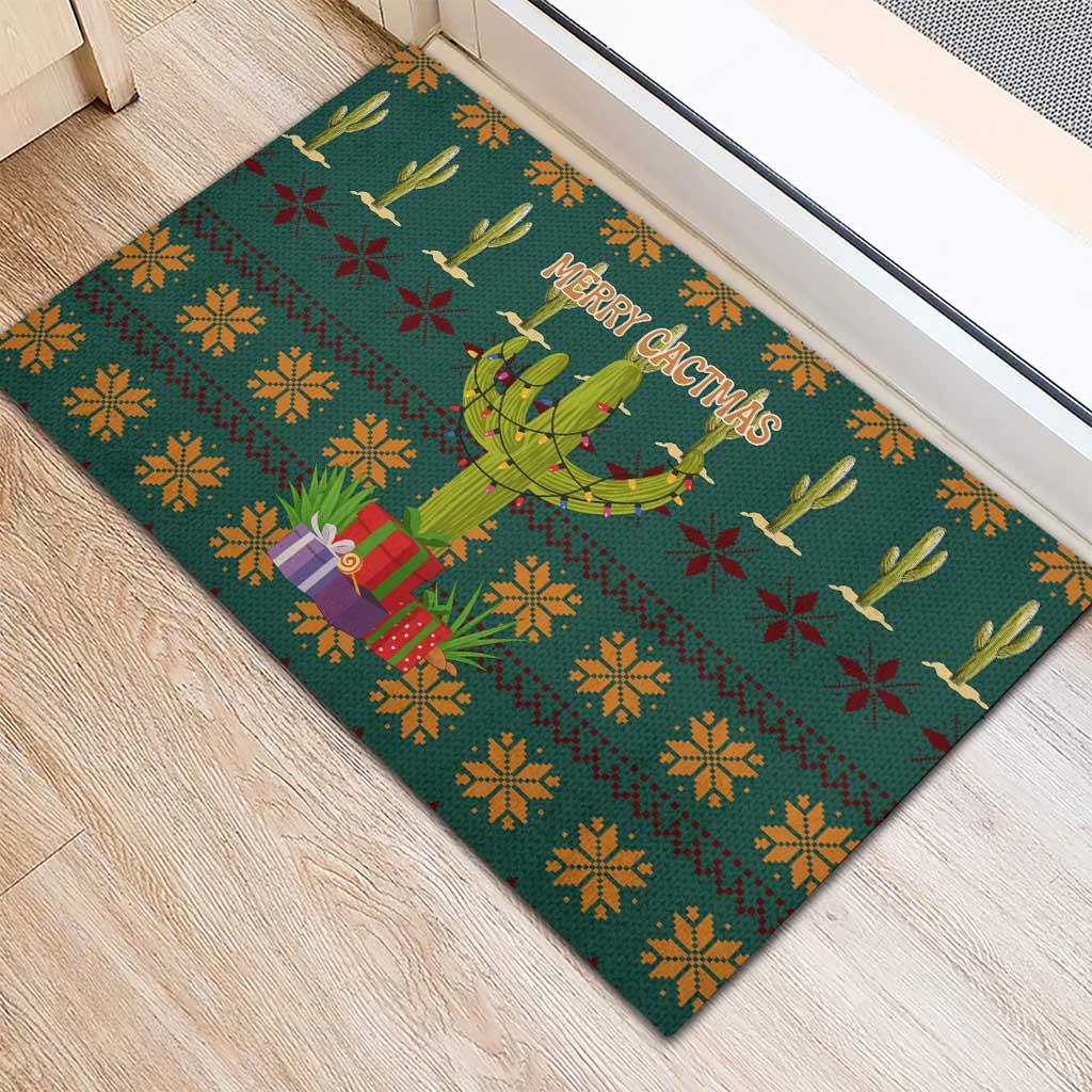 Cactus Gifts Christmas Rubber Doormat Xmas Holiday Patterns - Wonder Print Shop