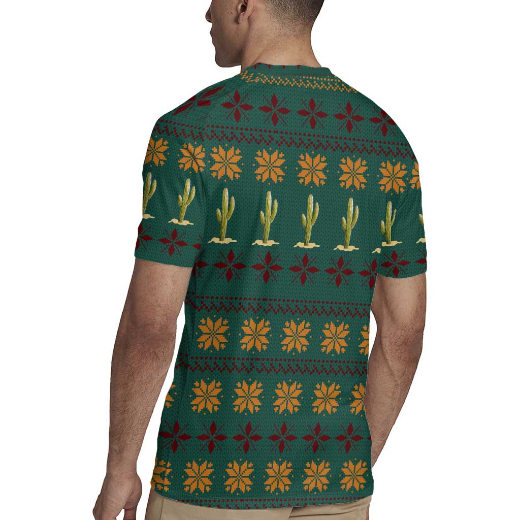 Cactus Gifts Christmas Rugby Jersey Xmas Holiday Patterns - Wonder Print Shop