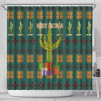 Cactus Gifts Christmas Shower Curtain Xmas Holiday Patterns - Wonder Print Shop