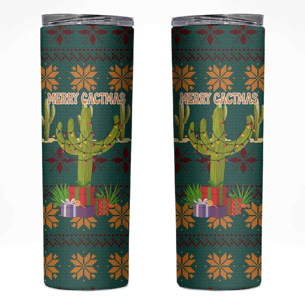 Cactus Gifts Christmas Skinny Tumbler Xmas Holiday Patterns - Wonder Print Shop