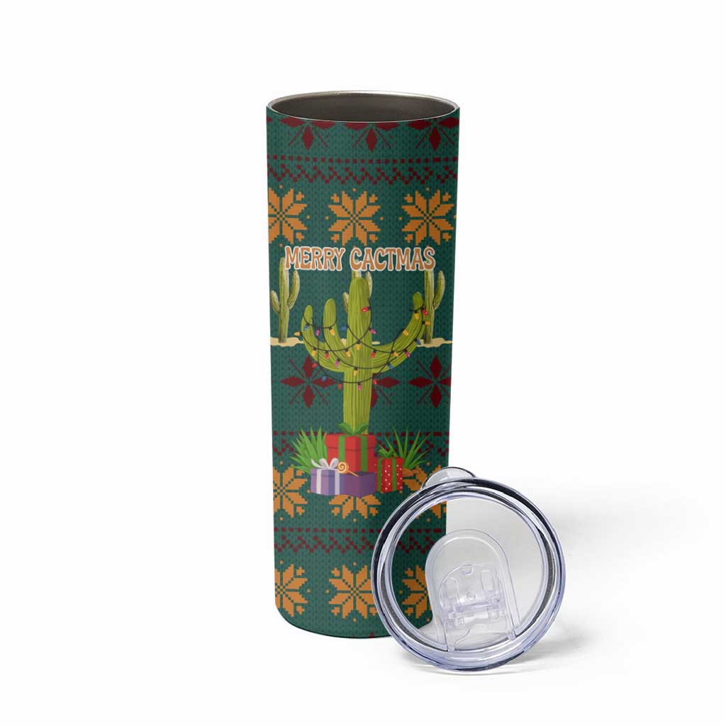 Cactus Gifts Christmas Skinny Tumbler Xmas Holiday Patterns - Wonder Print Shop