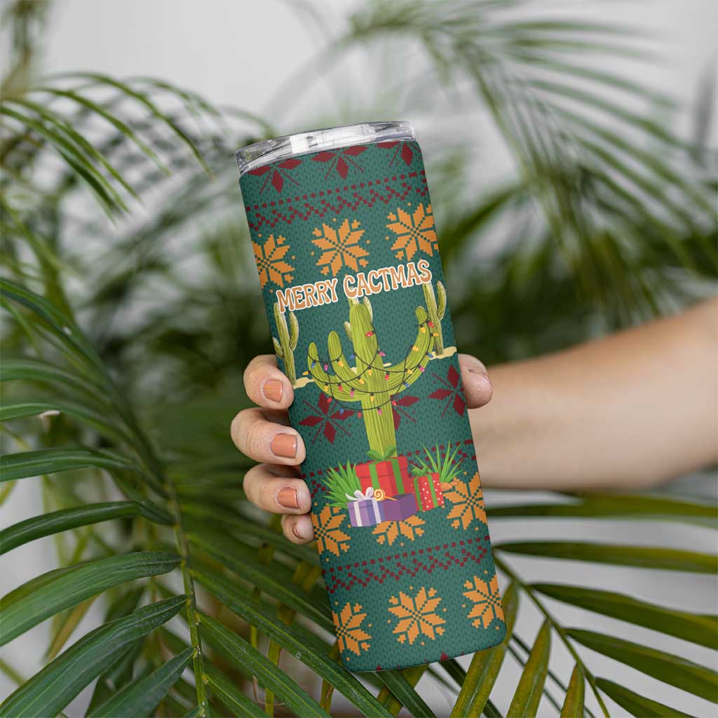Cactus Gifts Christmas Skinny Tumbler Xmas Holiday Patterns - Wonder Print Shop