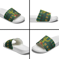 Cactus Gifts Christmas Slide Sandals Xmas Holiday Patterns - Wonder Print Shop