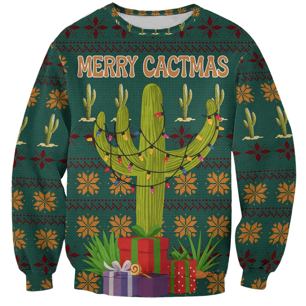 Cactus Gifts Christmas Sweatshirt Xmas Holiday Patterns - Wonder Print Shop