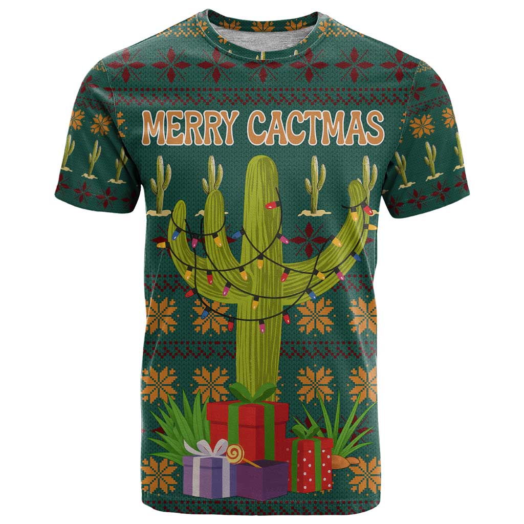 Cactus Gifts Christmas T Shirt Xmas Holiday Patterns - Wonder Print Shop