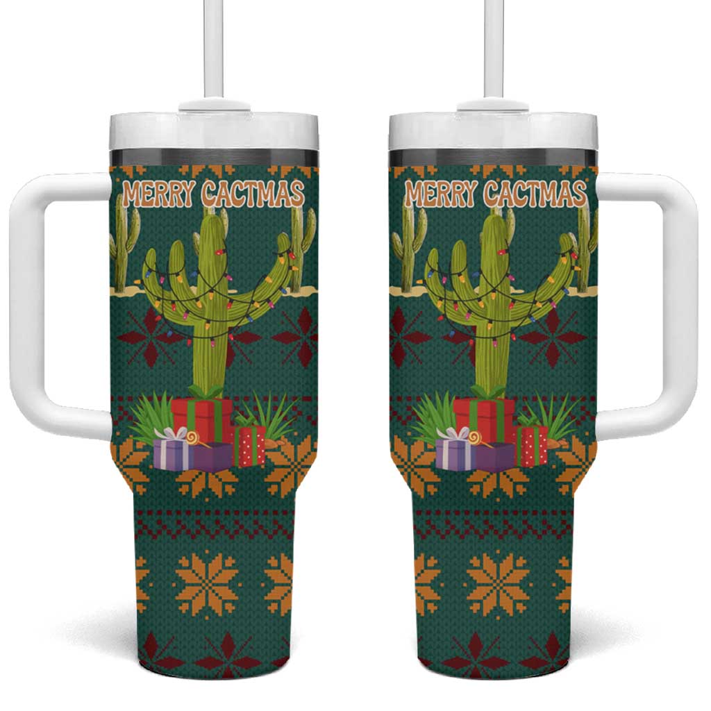 Cactus Gifts Christmas Tumbler With Handle Xmas Holiday Patterns - Wonder Print Shop