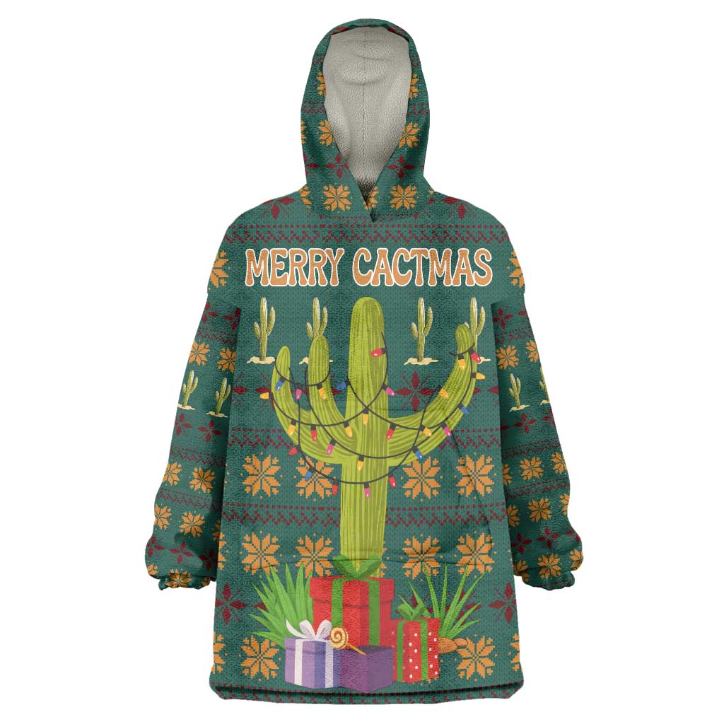 Cactus Gifts Christmas Wearable Blanket Hoodie Xmas Holiday Patterns - Wonder Print Shop