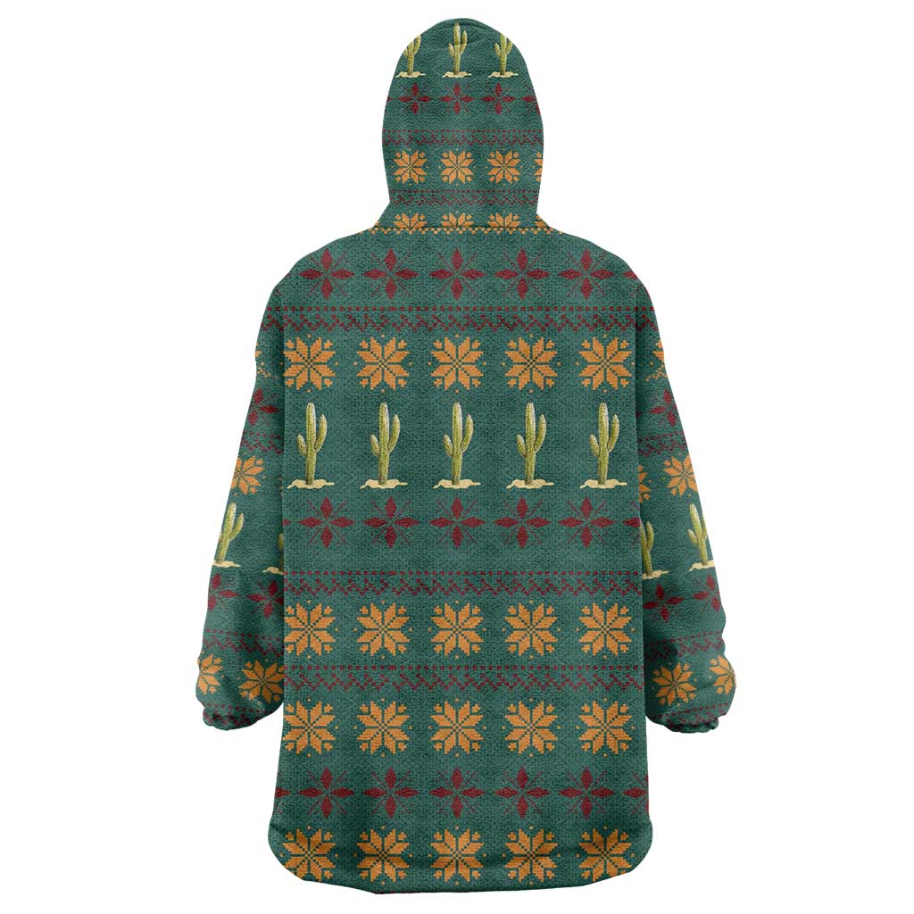 Cactus Gifts Christmas Wearable Blanket Hoodie Xmas Holiday Patterns - Wonder Print Shop