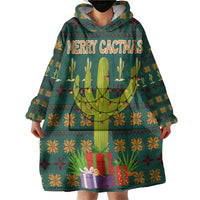 Cactus Gifts Christmas Wearable Blanket Hoodie Xmas Holiday Patterns - Wonder Print Shop