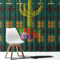 Cactus Gifts Christmas Window Curtain Xmas Holiday Patterns - Wonder Print Shop