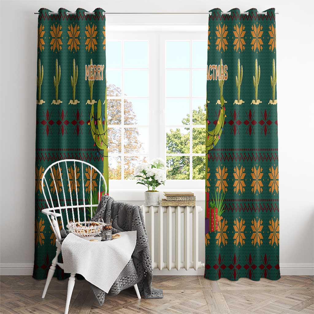 Cactus Gifts Christmas Window Curtain Xmas Holiday Patterns - Wonder Print Shop