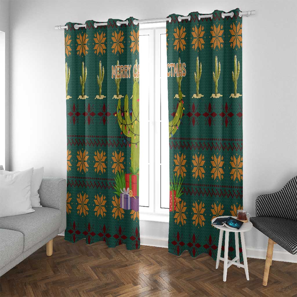 Cactus Gifts Christmas Window Curtain Xmas Holiday Patterns - Wonder Print Shop
