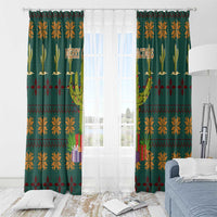 Cactus Gifts Christmas Window Curtain Xmas Holiday Patterns - Wonder Print Shop