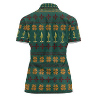 Cactus Gifts Christmas Women Polo Shirt Xmas Holiday Patterns - Wonder Print Shop