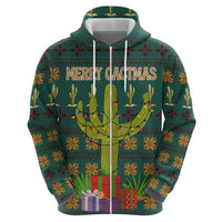 Cactus Gifts Christmas Zip Hoodie Xmas Holiday Patterns - Wonder Print Shop