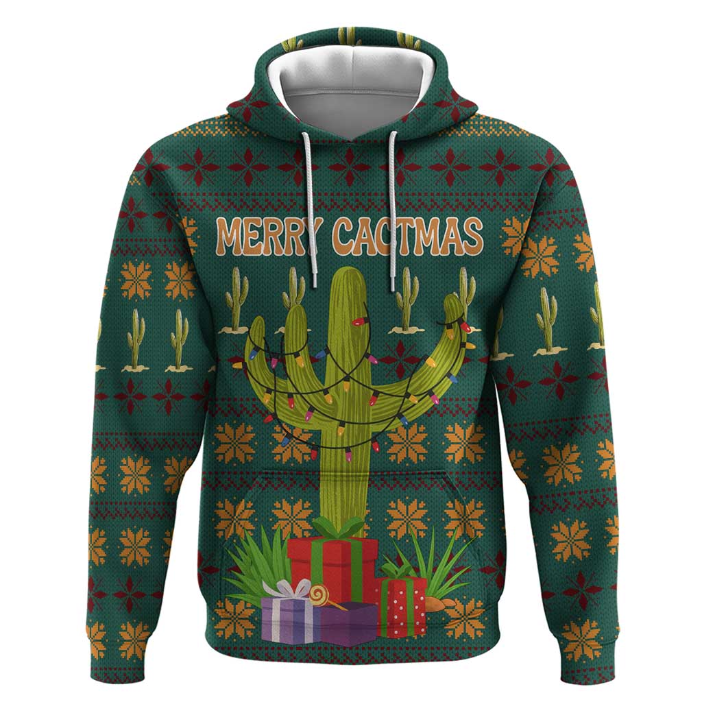 Cactus Gifts Christmas Zip Hoodie Xmas Holiday Patterns - Wonder Print Shop