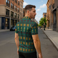 Cactus Gifts Christmas Zipper Polo Shirt Xmas Holiday Patterns - Wonder Print Shop