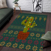 Cactus Christmas Area Rug Xmas Holiday Patterns - Wonder Print Shop