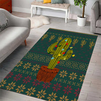 Cactus Christmas Area Rug Xmas Holiday Patterns - Wonder Print Shop