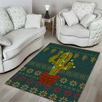 Cactus Christmas Area Rug Xmas Holiday Patterns - Wonder Print Shop