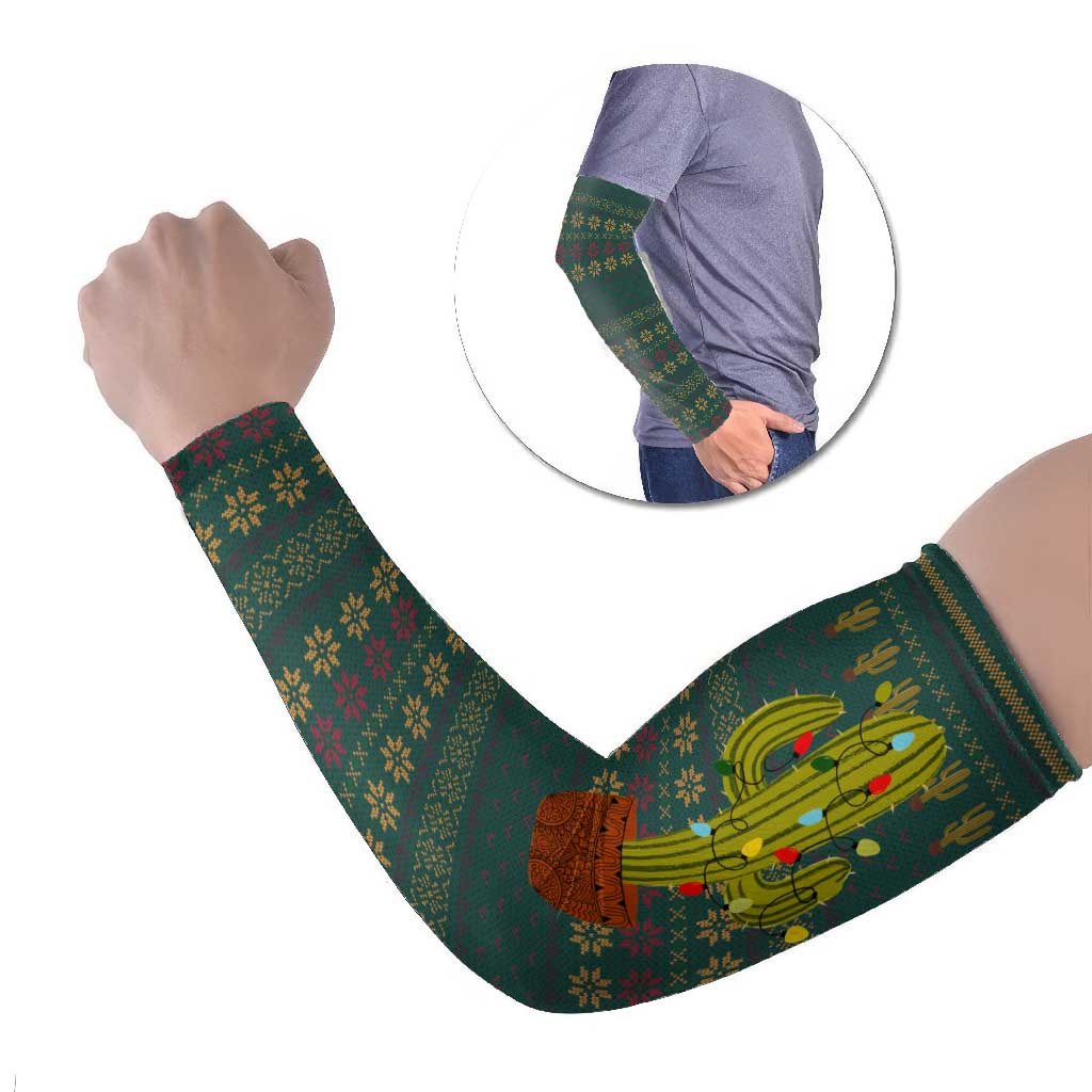 Cactus Christmas Arm Sleeves Xmas Holiday Patterns - Wonder Print Shop