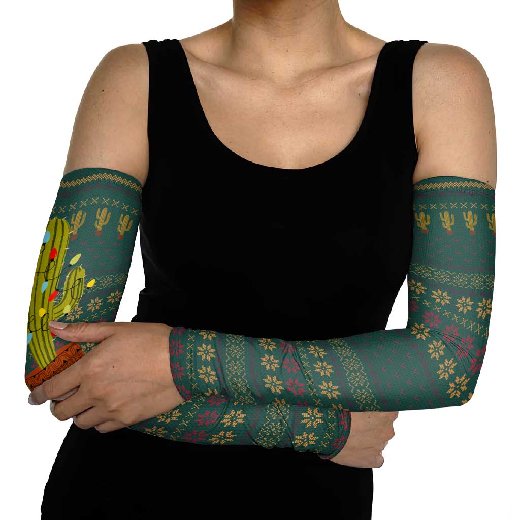 Cactus Christmas Arm Sleeves Xmas Holiday Patterns - Wonder Print Shop