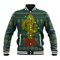 Cactus Christmas Baseball Jacket Xmas Holiday Patterns - Wonder Print Shop